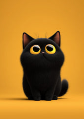 Black cat with yellow eyes