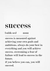 Success definition white background