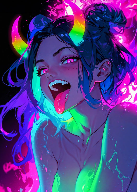 Neon Horned Girl