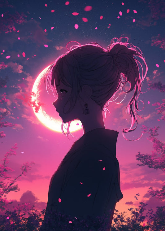 Sakura Moon Silhouette
