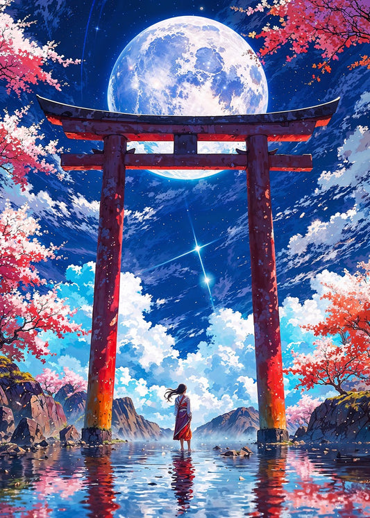 Japanese Moonlit Landscape