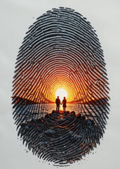 Couple in a Fingerprint Sunset
