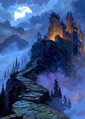 Misty Castle on a Mountain