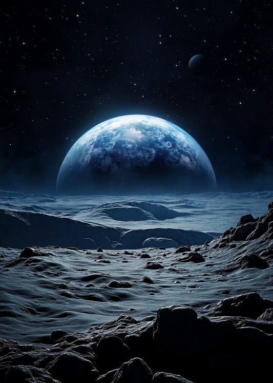 Lunar Landscape Distant Planet