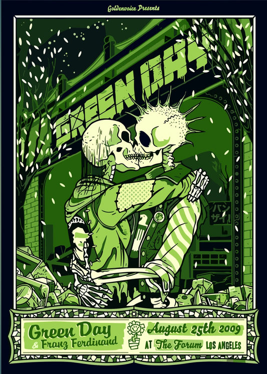 Green Day Concert Poster Augus