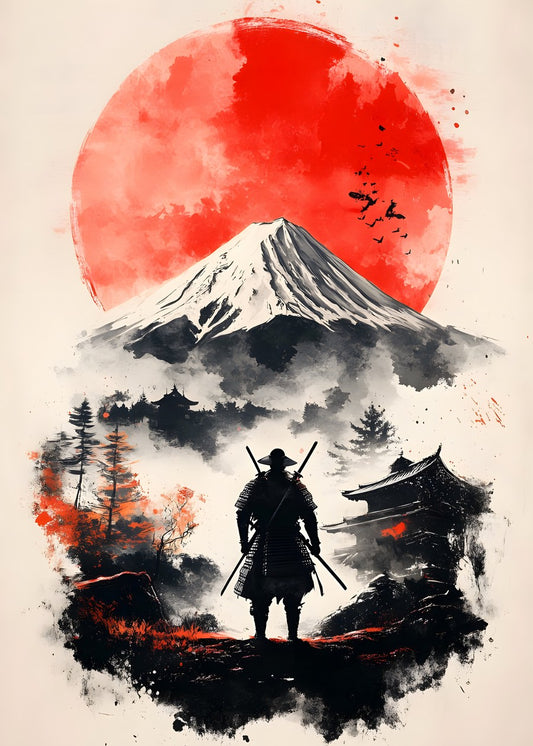Samurai in Ink Style