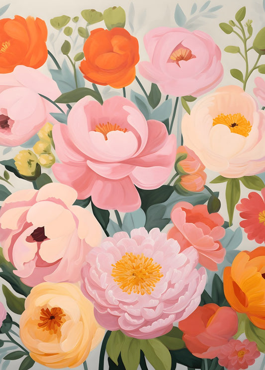 Elegant Peony Garden Art Print