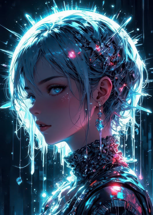 Anime girl neon