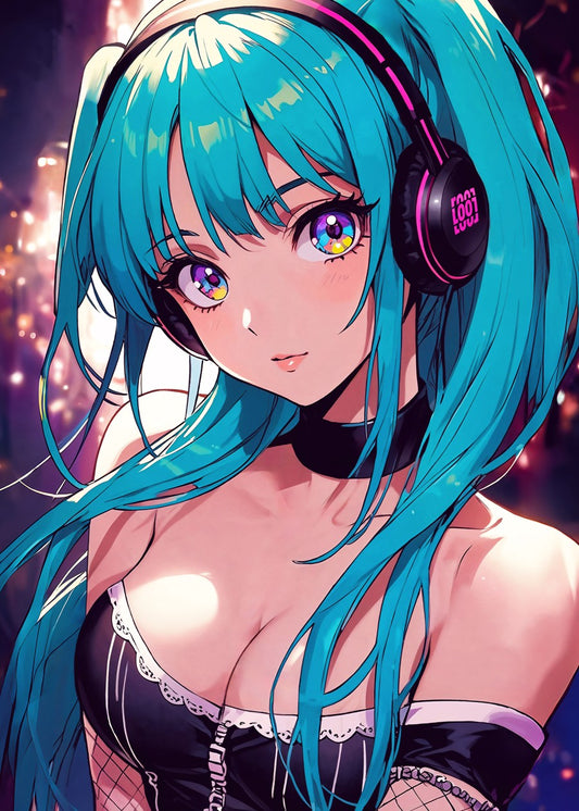 Anime Girl with Headphones