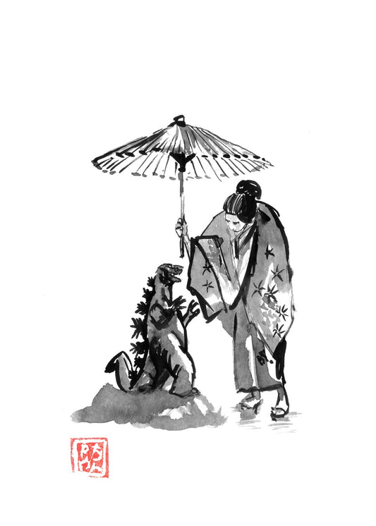 Geisha and little monster