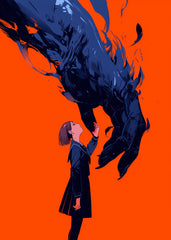 Girl Reaching for Dark Hand