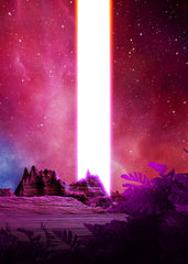 Neon landscape: Pillar of ligh