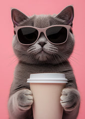 Sunglass grey cat