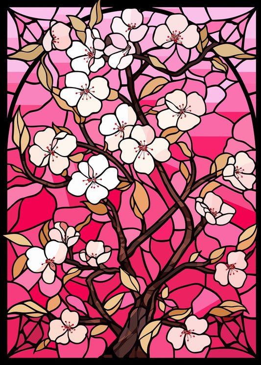 Stained Glass Cherry Blossom