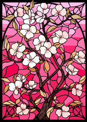 Stained Glass Cherry Blossom