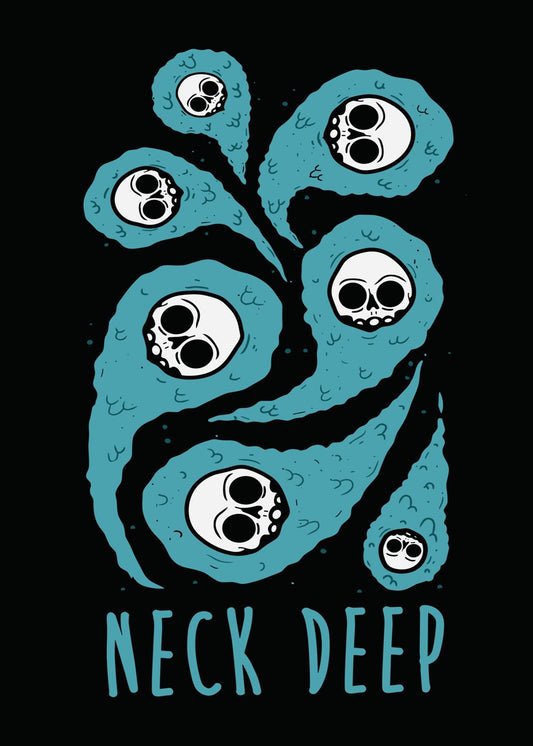 Neck Deep Skulls Teal