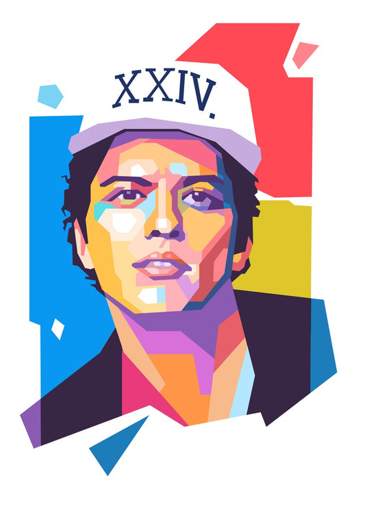 Bruno Mars pop art portrait