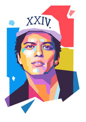 Bruno Mars pop art portrait
